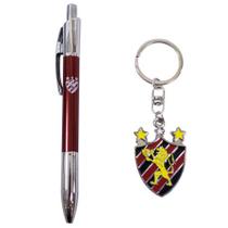 Kit Caneta Ball De Metal Com Chaveiro Sport