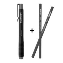 Kit Caneta Borracha 6.6mm Retrátil Colorida Mercur + 02 Refil Colorido Eraser Escolar Papelaria Escritório Kit Caneta Borracha 6.6mm Retrátil Colorida Mercur + 02 Refil Colorido Eraser Escolar Papelaria Escritório