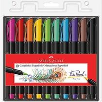 Kit Caneta Brush Supersoft Estojo com 10 0u 20 Cores - Faber-Castell/ WX Gift