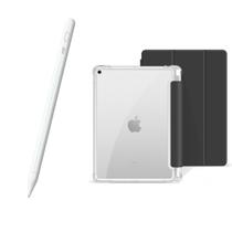 Kit Caneta C/ Palm Rejection + Capa p iPad 9 8 7 geração 10.2 " Protetora c Espaço p caneta Anti Impacto Proteção Total Capinha Smart Case Robusta