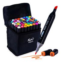 Kit Caneta Colorida Infantil Ponta Dupla 48 Pçs Com Estojo Colorido Kit Caneta Colorida Infantil Ponta Dupla 48 Pçs Com Estojo Colorido