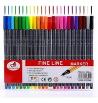 Kit Caneta Colorida Ponta Fina 0.4mm 24 Cores Cinza