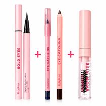 Kit Caneta Delineadora Resistente a Água Ponta Fina +Lápis De Olho Eye-catching + Gel Modelador Sobrancelha Ruby Rose Kit Caneta Delineadora Resistente a Água Ponta Fina +Lápis De Olho Eye-catching + Gel Modelador Sobrancelha Ruby Rose
