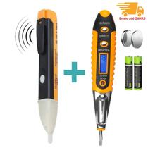 Kit Caneta Detectora de Tensão + Chave de Teste Digital de Corrente 12V a 250V Voltagem