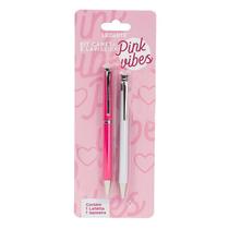 Kit Caneta e Lapiseira Pink Vibes - Leoarte