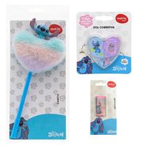Kit Caneta Em Gel Apontador e Corretivo De Fita Stitch