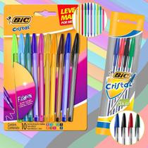Kit Caneta Esferográfica Colorida BIC Fashion 14 Cores Ponta Média 1,2mm Resistente Escolar