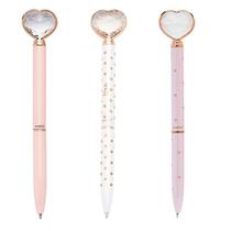 Kit Caneta Esferográfica Coração de Diamante 3 Unidades - Molin