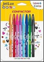 Kit caneta esferografica jet lux blister com 8 cores