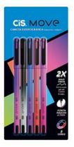 Kit Caneta Esferografica Move 0.7 Com 5 Cores Cis