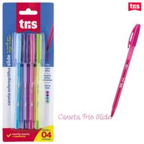 Kit Caneta Esferográfica Slide Tris 4 Cores Ref. 672526