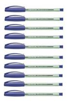 Kit Caneta Esferográfica Trilux Fina Faber Castell Azul Com 10 Exterior Transparente