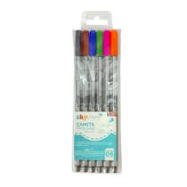 Kit Caneta Fine Line Com 6 cores Sky Paper