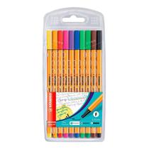 Kit Caneta Fineliner 0.4mm Point 88 10 Cores - Stabilo