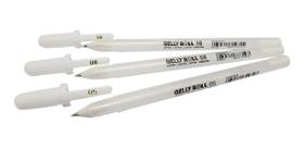 Kit Caneta Gel Branca Gelly Roll - Sakura Fina Média Grossa