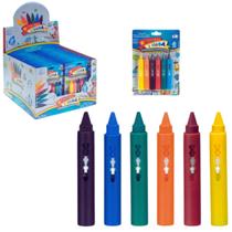 Kit Caneta Giz De Cera Rabisca E Apaga Brinquedo Banho Lavável