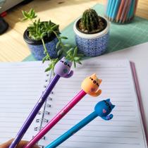 kit Caneta Hidrográfica Fineliner Love Cat ponta 0.4 mm 3 unidades