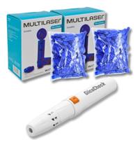 Kit Caneta Lancetadora + 200 Lancetas 28g Glicocheck