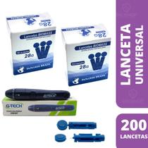 Kit Caneta Lancetadora Com 200 Lancetas