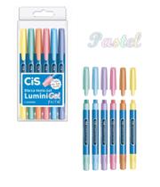 Kit Caneta Marca Texto Cis Lumini Gel Pastel Estojo Com 6