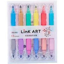 Kit Caneta Marca Texto Estojo 12 cores Kit Caneta Marca Texto Estojo 12 cores