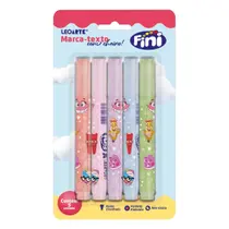 Kit Caneta Marca Texto Fini Com Cheiro 5 Marcadores Leo&Leo