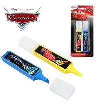 Kit caneta marca texto infantil com 2 peças - carros Kit caneta marca texto infantil com 2 peças - carros