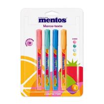 Kit caneta marca texto mentos 4 cores com cheirinho