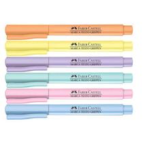 Kit Caneta Marca Texto Pastel Grifpen 6 Cores Faber-castell