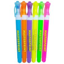 Kit Caneta Marca Texto Slim MasterPrint com 6 Cores Neon Kit Caneta Marca Texto Slim MasterPrint com 6 Cores Neon