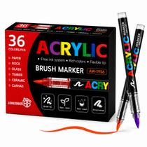 Kit Caneta Marcador Acrílica Brush Pen Pincel Para Lettering Artesanato Pintura em Madeira Tecido Cerâmica Impressão 3D - Kit Caneta Marcador Acrílica Brush Pen Pincel Para Lettering Artesanato Pintura em Madeira Tecido Cerâmica Impressão 3D -