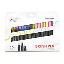 Kit Caneta Marcador Newpen Pincel Brush Pen Cores 20