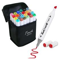 Kit caneta marcador touch para colorir com 24 cores ponta dupla