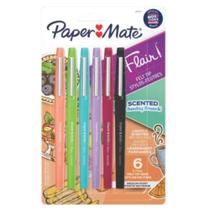 Kit Caneta Paper Mate Flair Scented Com Aroma Media C/ 6 Cores