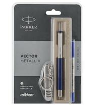 Kit Caneta Parker Vector Roller Série Metallix + Canivete