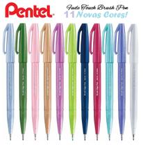 Kit Caneta Pentel Brush Sign Pen C/ 11 Cores (novas Cores)