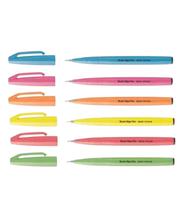 Kit Caneta Pentel Brush Sign Pen C/ 6 Cores Tradicional