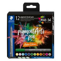 Kit Caneta Pigment Brush Pen 12Und Nature Colours Staedtler