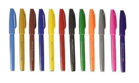 Kit Caneta Pincel Pentel Brush Sign - 12 cores
