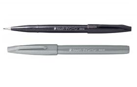 Kit Caneta Pincel Pentel Brush Sign SES15C - Preta e Cinza Kit Caneta Pincel Pentel Brush Sign SES15C - Preta e Cinza