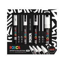 Kit Caneta Posca Artists Collection Nibs Branco com 4 Peças