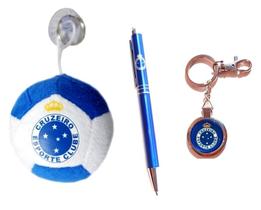 Kit Caneta Roller Ball Touchscreen chaveiro do Cruzeiro chaveiro de metal