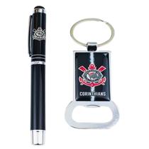 Kit Caneta Roller C/ Chaveiro Abridor Metal - Corinthians Kit Caneta Roller C/ Chaveiro Abridor Metal - Corinthians