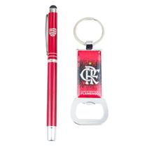 Kit Caneta Roller Pen Touchscreen Chaveiro Abridor Flamengo Kit Caneta Roller Pen Touchscreen Chaveiro Abridor Flamengo