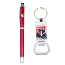 Kit Caneta Roller Pen Touchscreen Chaveiro Abridor São Paulo Kit Caneta Roller Pen Touchscreen Chaveiro Abridor São Paulo