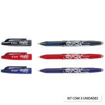 Kit Caneta Rollerball Pilot Frixion Ball Apagável 3 Cores