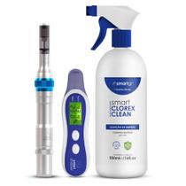 Kit Caneta Smart Derma Pen + Clorex Clean + Analyzer Smart Gr