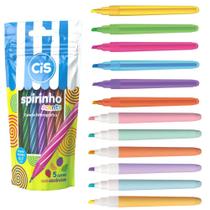 Kit Caneta Spirinho Scents 5 Cores + 12 Marca Texto Lumini Lite CIS