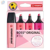 Kit Caneta Stabilo Marca Texto Boss com 4 Tons de Rosa