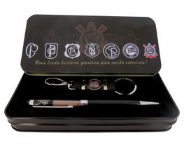 Kit Caneta Terra Sagrada com chaveiro Corinthians